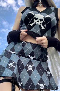 Style Core Aesthetics, New Style Trends - Emo Aesthetic Argyle Vest