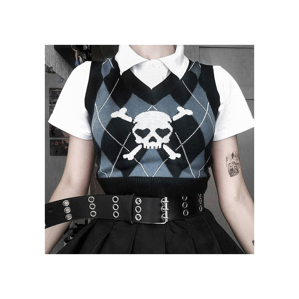Style Core Aesthetics, New Style Trends - Emo Aesthetic Argyle Vest Style Core Aesthetics, New Style Trends - Emo Aesthetic Argyle Vest