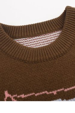 Style Core Aesthetics, New Style Trends - Evil Spider Graphic Knit Cotton Sweater