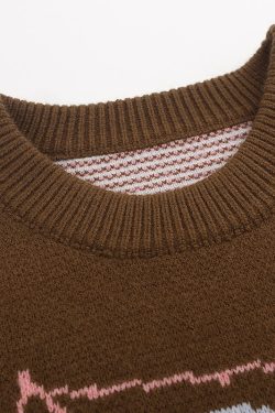 Style Core Aesthetics, New Style Trends - Evil Spider Graphic Knit Cotton Sweater