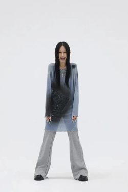 Style Core Aesthetics, New Style Trends - Extra Long Mesh Top