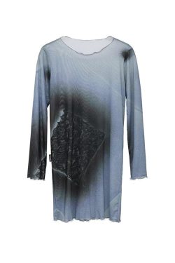 Style Core Aesthetics, New Style Trends - Extra Long Mesh Top