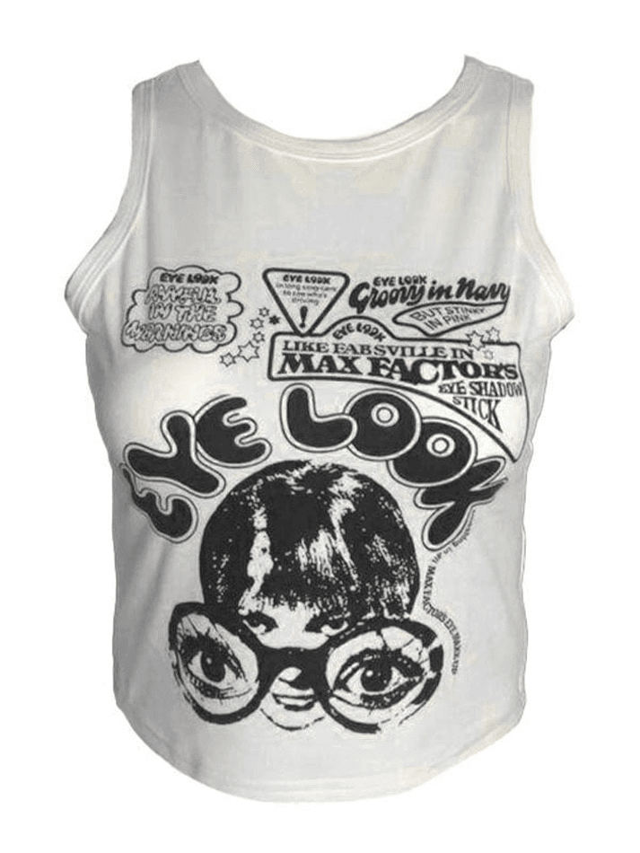Style Core Aesthetics, New Style Trends - Eye Look Graphic Crop Tank Top Style Core Aesthetics, New Style Trends - Eye Look Graphic Crop Tank Top