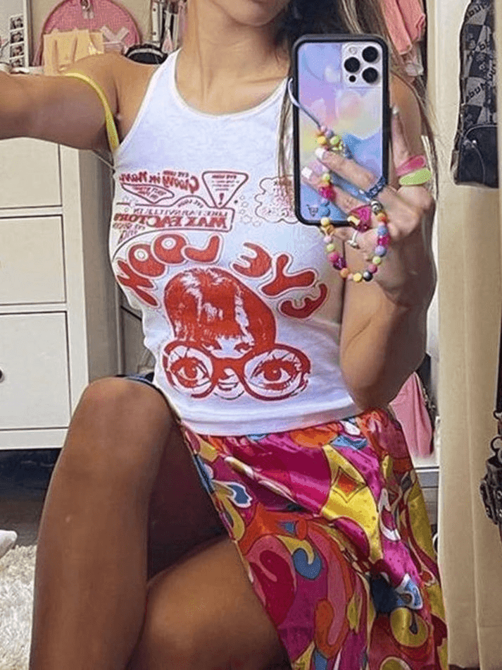 Style Core Aesthetics, New Style Trends - Eye Look Graphic Crop Tank Top Style Core Aesthetics, New Style Trends - Eye Look Graphic Crop Tank Top