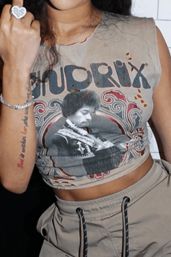 Style Core Aesthetics, New Style Trends - Face Print Cropped Tank Top