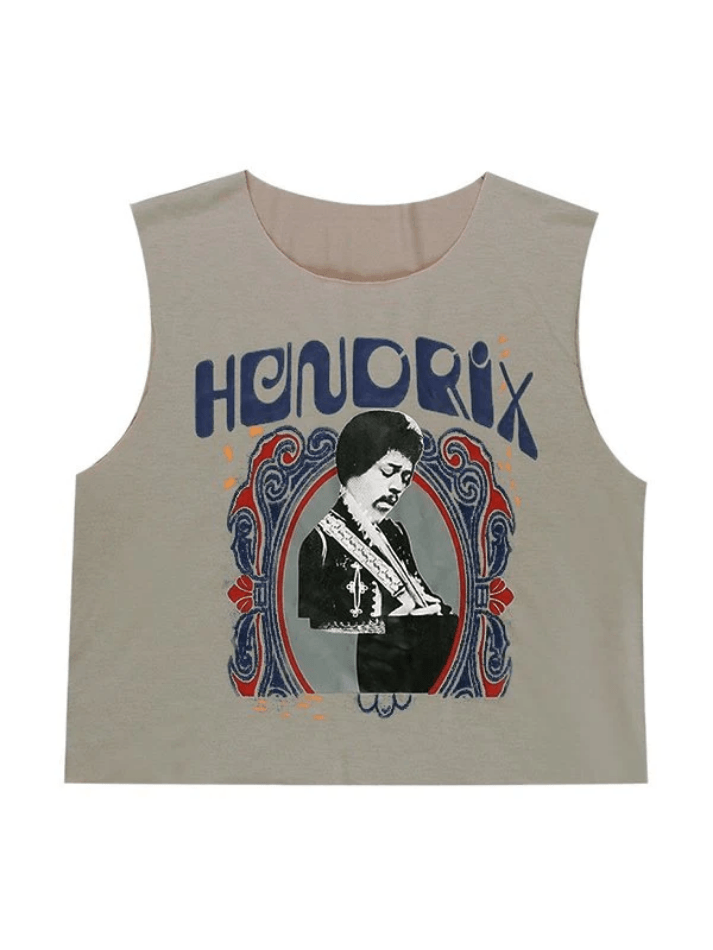 Style Core Aesthetics, New Style Trends - Face Print Cropped Tank Top Style Core Aesthetics, New Style Trends - Face Print Cropped Tank Top