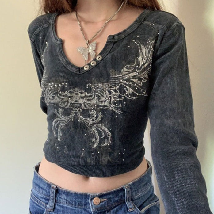 Style Core Aesthetics, New Style Trends - Fairy Grunge Aesthetic Crop Top Style Core Aesthetics, New Style Trends - Fairy Grunge Aesthetic Crop Top