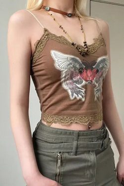 Style Core Aesthetics, New Style Trends - Fairy Grunge Angel Wings Top