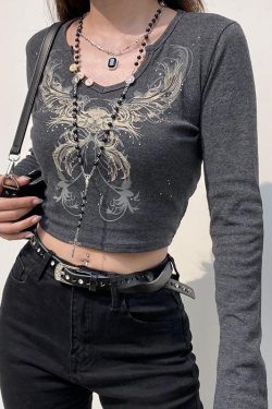Style Core Aesthetics, New Style Trends - Fairy Grunge Butterfly Crop Top