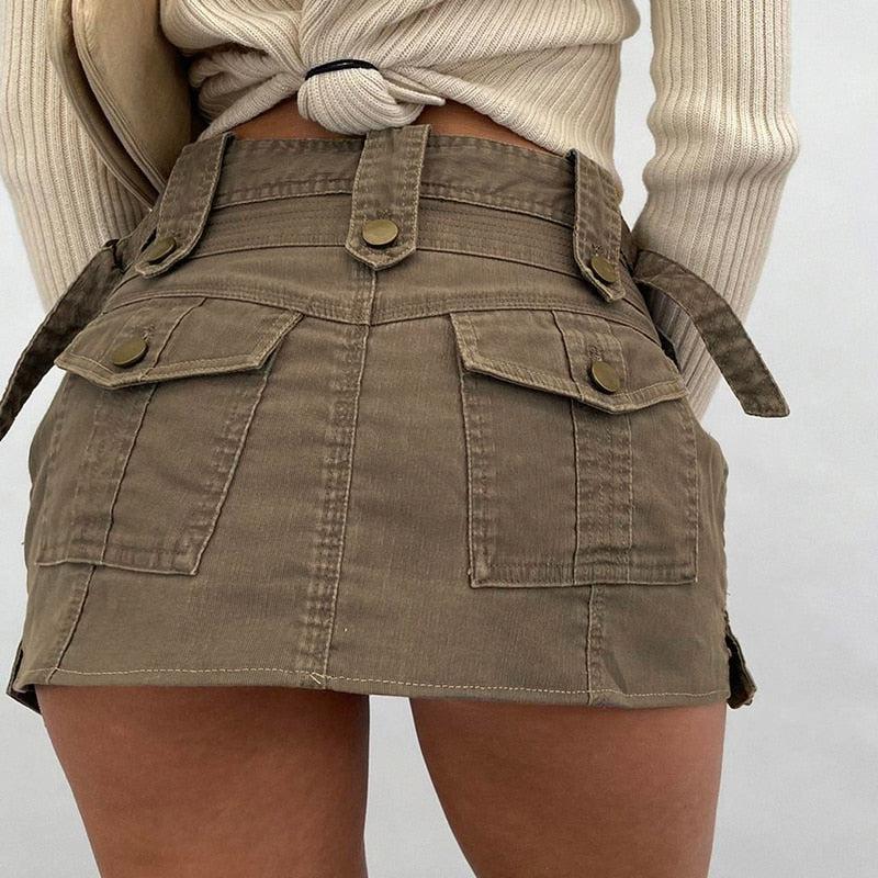 Style Core Aesthetics, New Style Trends - Fairy Grunge Cargo Mini Skirt Style Core Aesthetics, New Style Trends - Fairy Grunge Cargo Mini Skirt