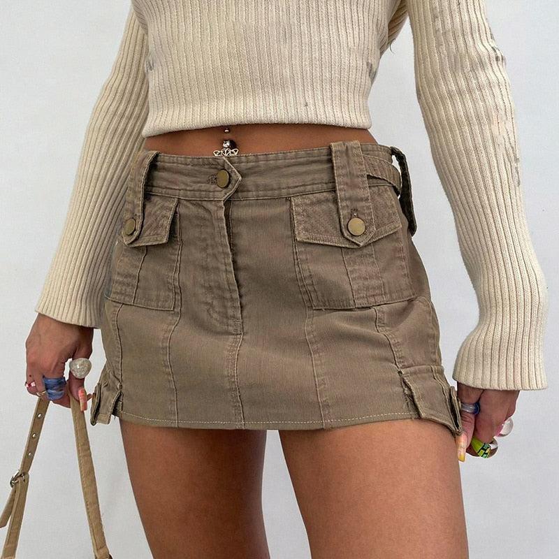 Style Core Aesthetics, New Style Trends - Fairy Grunge Cargo Mini Skirt Style Core Aesthetics, New Style Trends - Fairy Grunge Cargo Mini Skirt