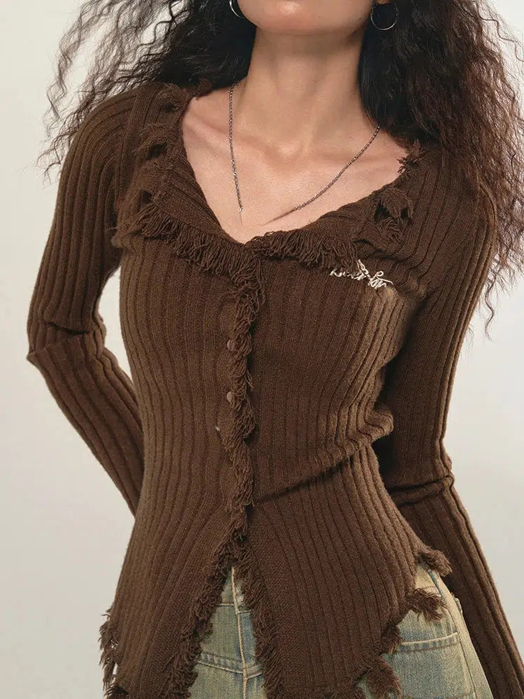 Style Core Aesthetics, New Style Trends - Fairy Grunge Corduroy Distressed Cardigan Style Core Aesthetics, New Style Trends - Fairy Grunge Corduroy Distressed Cardigan