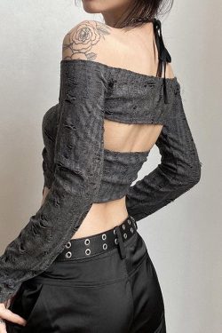 Style Core Aesthetics, New Style Trends - Fairy Grunge Detachable Sleeve Halter Top