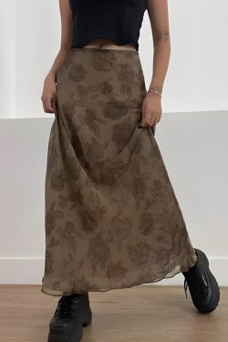 Style Core Aesthetics, New Style Trends - Fairy Grunge Floral Maxi Skirt