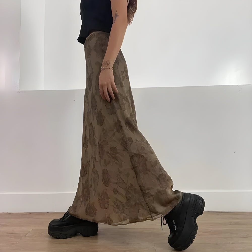 Style Core Aesthetics, New Style Trends - Fairy Grunge Floral Maxi Skirt Style Core Aesthetics, New Style Trends - Fairy Grunge Floral Maxi Skirt