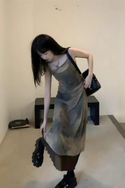 Style Core Aesthetics, New Style Trends - Fairy Grunge Forest Midi Dress