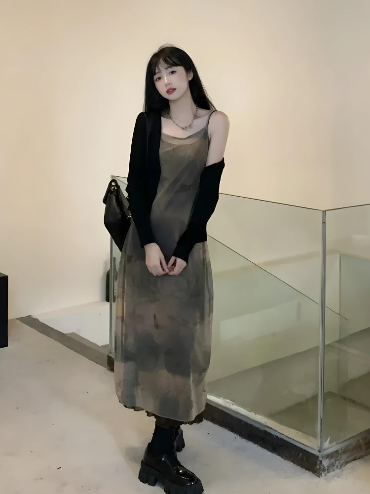 Style Core Aesthetics, New Style Trends - Fairy Grunge Forest Midi Dress Style Core Aesthetics, New Style Trends - Fairy Grunge Forest Midi Dress