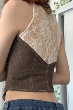Style Core Aesthetics, New Style Trends - Fairy Grunge Lace Back Vest