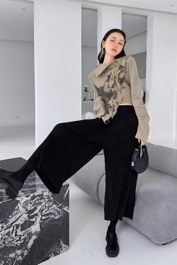 Style Core Aesthetics, New Style Trends - Fairy Grunge Lace Up Asymmetric Cardigan