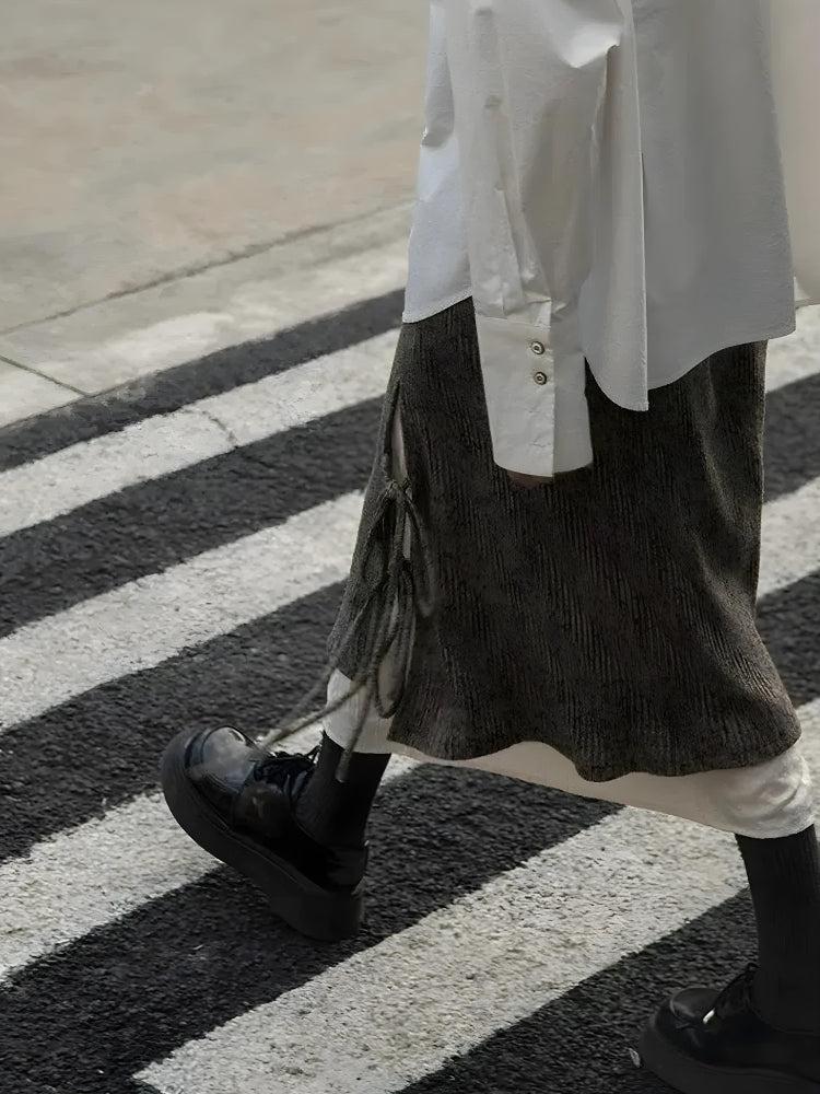 Style Core Aesthetics, New Style Trends - Fairy Grunge Lace Up Midi Skirt Style Core Aesthetics, New Style Trends - Fairy Grunge Lace Up Midi Skirt