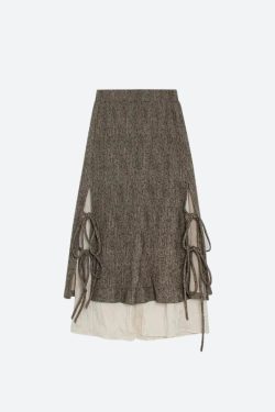 Style Core Aesthetics, New Style Trends - Fairy Grunge Lace Up Midi Skirt