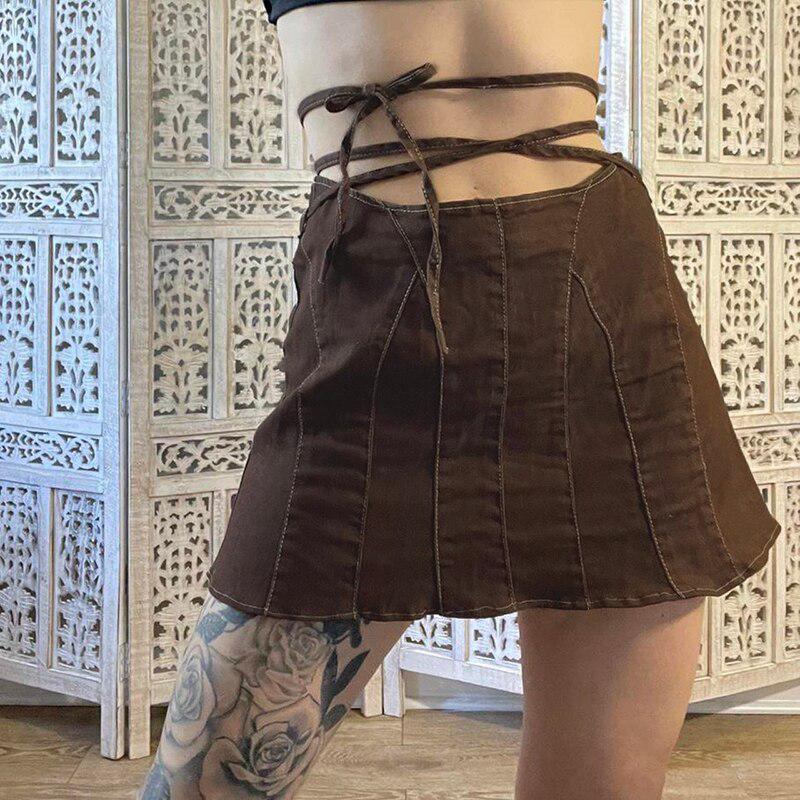 Style Core Aesthetics, New Style Trends - Fairy Grunge Lace Up Mini Skort Style Core Aesthetics, New Style Trends - Fairy Grunge Lace Up Mini Skort