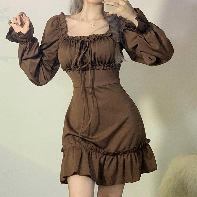 Style Core Aesthetics, New Style Trends - Fairy Grunge Ruffled Mini Dress Style Core Aesthetics, New Style Trends - Fairy Grunge Ruffled Mini Dress