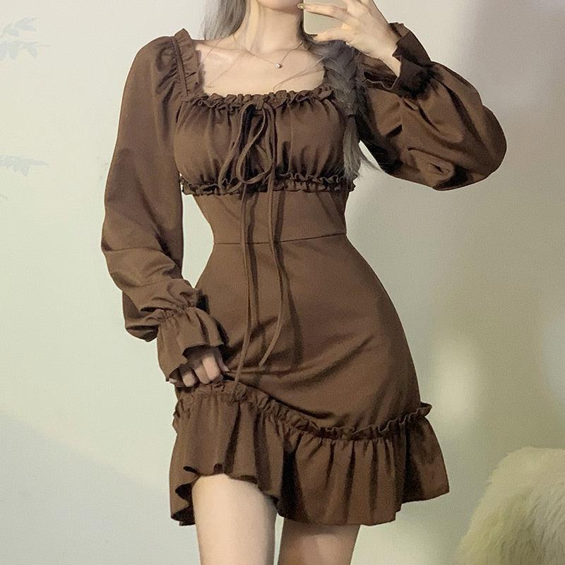 Style Core Aesthetics, New Style Trends - Fairy Grunge Ruffled Mini Dress Style Core Aesthetics, New Style Trends - Fairy Grunge Ruffled Mini Dress