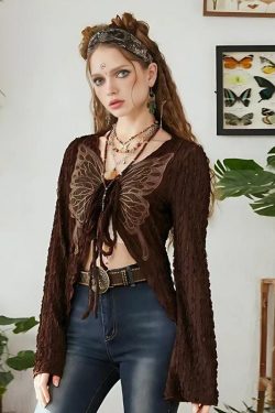 Style Core Aesthetics, New Style Trends - Fairycore Butterfly Open Front Top