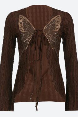 Style Core Aesthetics, New Style Trends - Fairycore Butterfly Open Front Top