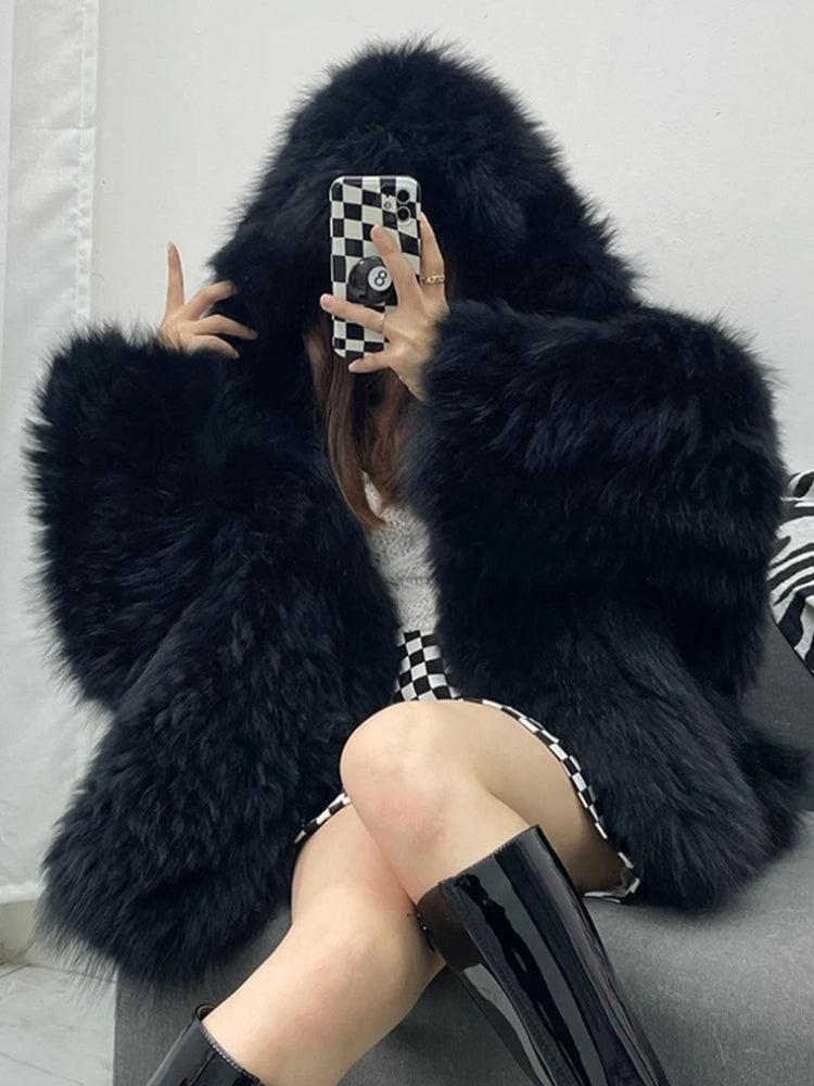 Style Core Aesthetics, New Style Trends - Faux Fur Hooded Jacket Style Core Aesthetics, New Style Trends - Faux Fur Hooded Jacket