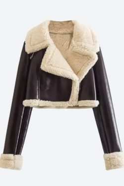 Style Core Aesthetics, New Style Trends - Faux Fur Lined Biker Jacket