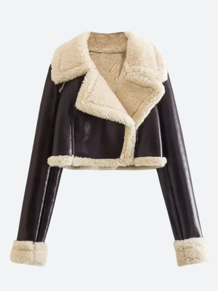 Style Core Aesthetics, New Style Trends - Faux Fur Lined Biker Jacket Style Core Aesthetics, New Style Trends - Faux Fur Lined Biker Jacket