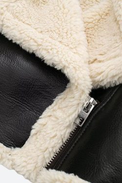 Style Core Aesthetics, New Style Trends - Faux Fur Lined Biker Jacket