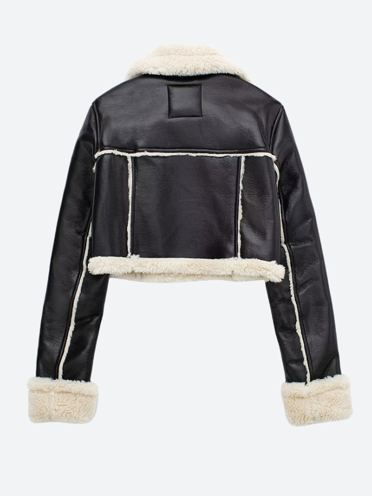 Style Core Aesthetics, New Style Trends - Faux Fur Lined Biker Jacket Style Core Aesthetics, New Style Trends - Faux Fur Lined Biker Jacket
