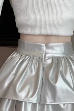 Style Core Aesthetics, New Style Trends - Faux Leather A-Line Mini Skirt