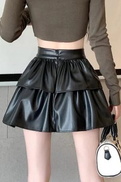 Style Core Aesthetics, New Style Trends - Faux Leather A-Line Mini Skirt