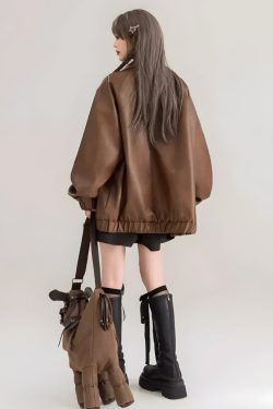 Style Core Aesthetics, New Style Trends - Faux Leather Oversized Jacket