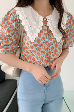 Style Core Aesthetics, New Style Trends - Floral Collar Shirt