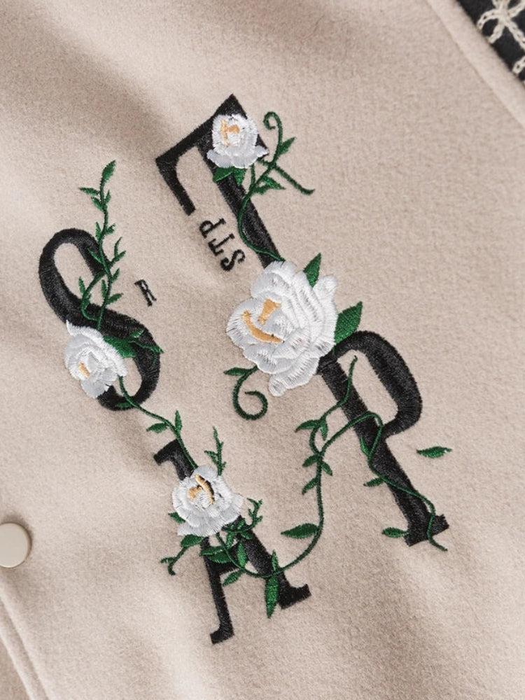 Style Core Aesthetics, New Style Trends - Floral Embroidered Bomber Jacket Style Core Aesthetics, New Style Trends - Floral Embroidered Bomber Jacket