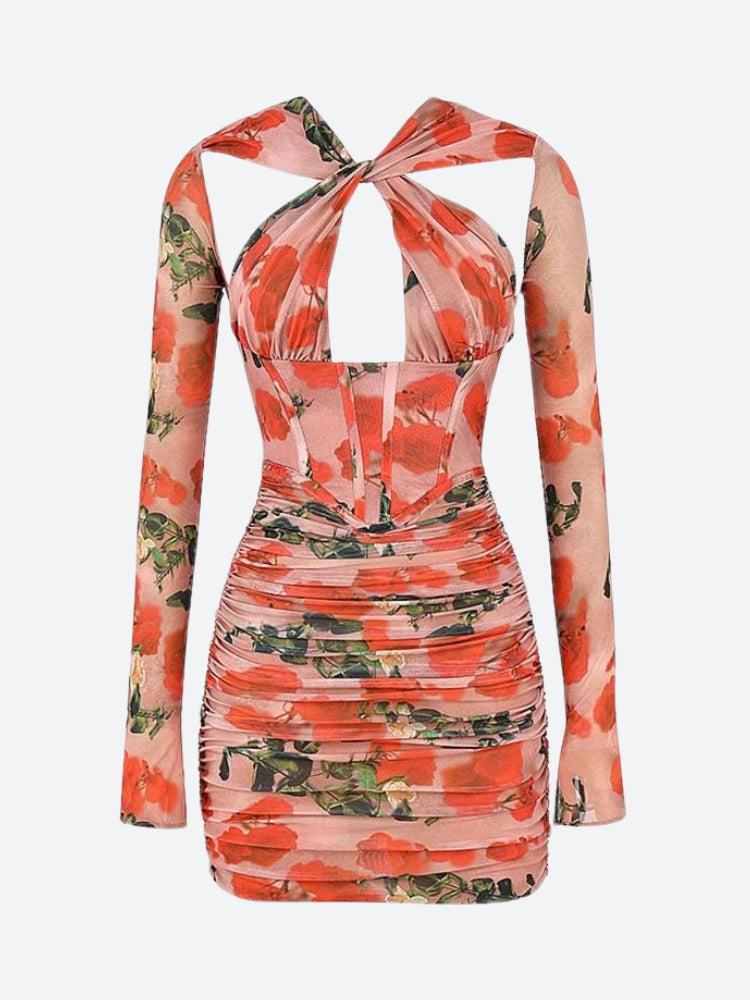 Style Core Aesthetics, New Style Trends - Floral Ruched Corset Mini Dress Style Core Aesthetics, New Style Trends - Floral Ruched Corset Mini Dress