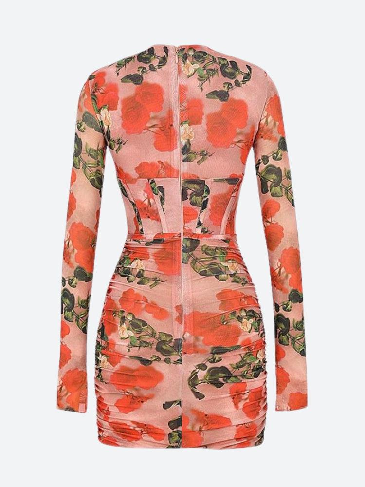 Style Core Aesthetics, New Style Trends - Floral Ruched Corset Mini Dress Style Core Aesthetics, New Style Trends - Floral Ruched Corset Mini Dress