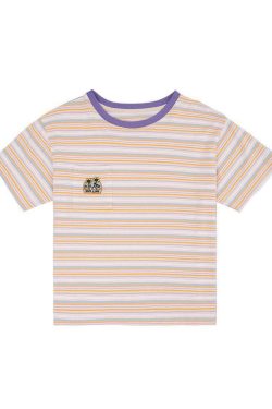 Style Core Aesthetics, New Style Trends - Flower Striped Tee