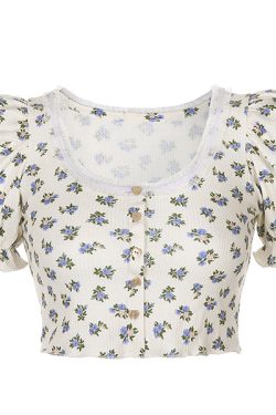 Style Core Aesthetics, New Style Trends - Foral Sin Ribbed Top