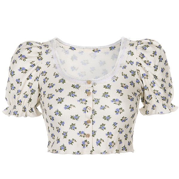 Style Core Aesthetics, New Style Trends - Foral Sin Ribbed Top Style Core Aesthetics, New Style Trends - Foral Sin Ribbed Top