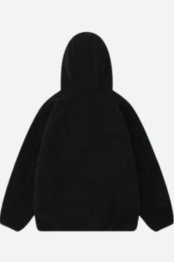 Style Core Aesthetics, New Style Trends - Funnel Neck Zip-Up Teddy Hoodie
