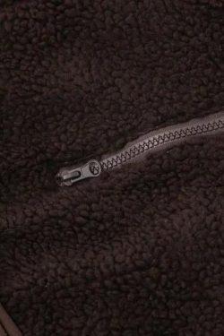 Style Core Aesthetics, New Style Trends - Funnel Neck Zip-Up Teddy Hoodie