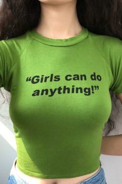 Style Core Aesthetics, New Style Trends - Girls Can Do Anything Crop Tee