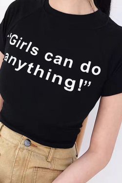 Style Core Aesthetics, New Style Trends - Girls Can Do Anything Crop Tee