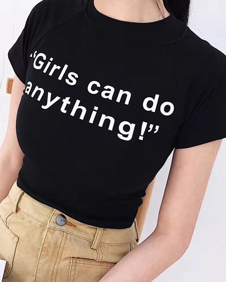 Style Core Aesthetics, New Style Trends - Girls Can Do Anything Crop Tee Style Core Aesthetics, New Style Trends - Girls Can Do Anything Crop Tee